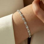 14k Round Diamond Bangle Bracelet Stackable Diamond Bracelet, Last Minute Gift, Vintage Bracelet, Gold Bracelet