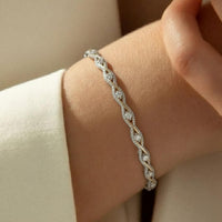 14K Gold Round Diamond Bangle Bracelet