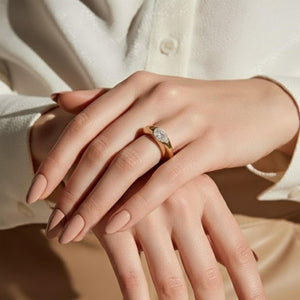 East West Oval Lab Diamond Engagement Ring