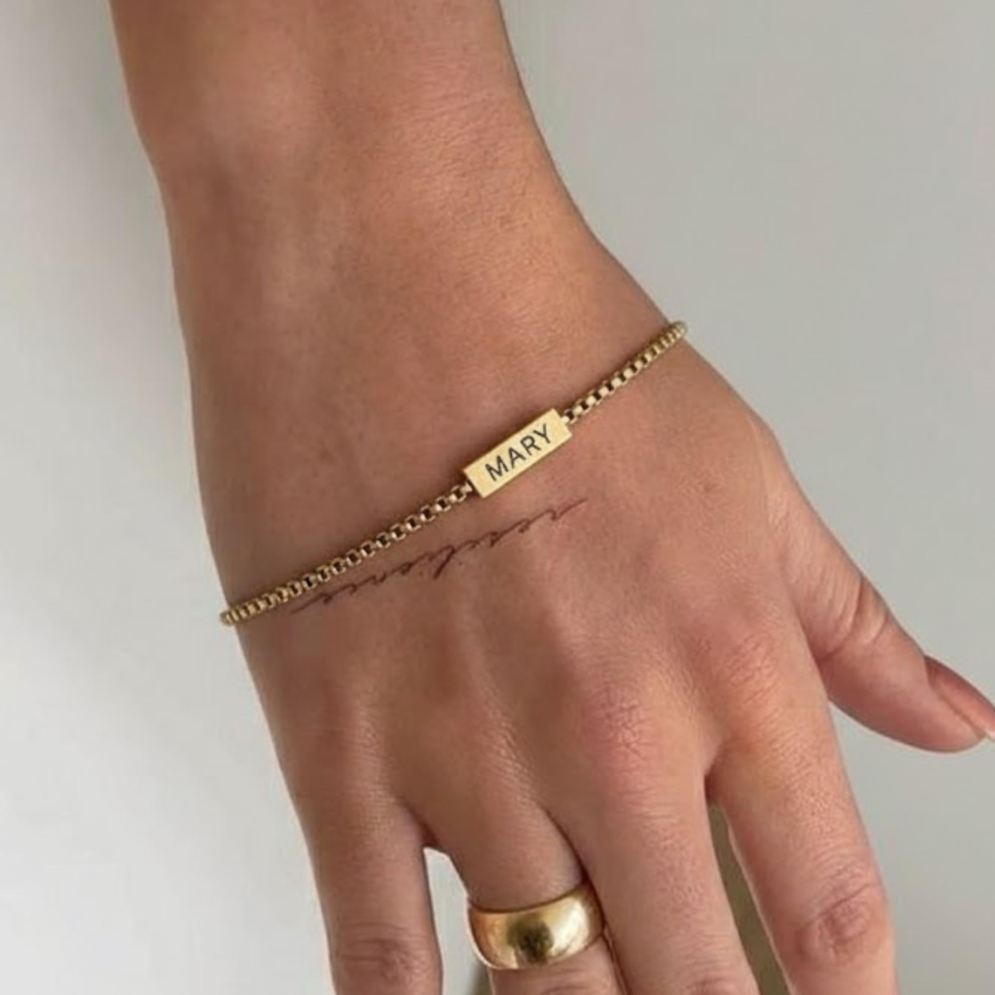 Custom Engraved Name Bracelet for Men