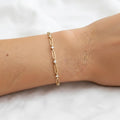 Paperclip Diamond Station Bracelet, Gold Chain Link Bracelet, Lab Create Diamond Accents, Minimalist Design, Subtle Elegance, Selene