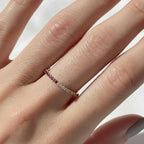 Custom Gemstone Eternity Band • Stackable Gold Birthstone Ring • Dainty Ring for Everyday Wear • Couples Jewelry • Anniversary Gift