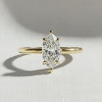 1.5 Carat IGI CERTIFIED F Color VS1 Clarity Marquise Cut Lab Grown Diamond Solitaire Engagement Ring 14k Yellow Gold