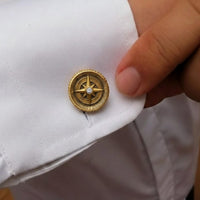 Men's Compass Lab Diamond Gold & Silver Cufflinks