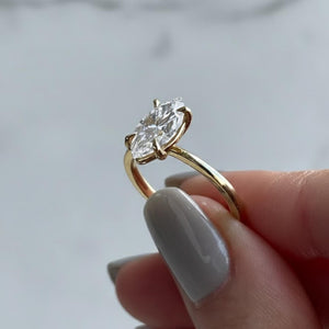 Vintage Marquise Lab Diamond Ring IGI Certified