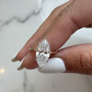 3 Ct Marquise Lab Diamond Engagement Ring