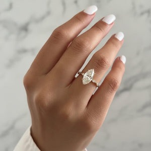 Marquise Lab Diamond Bezel Engagement Ring