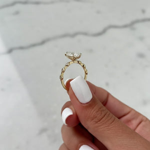 Marquise Lab Diamond Bezel Engagement Ring