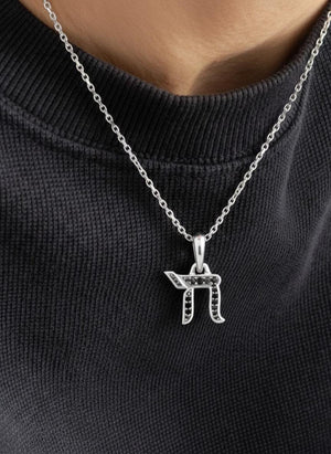 14K Gold Diamond Chai Amulet Layering Necklace