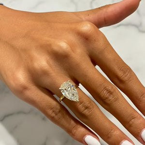 Pear Cut Lab Diamond Solitaire Engagement Ring, IGI Certified