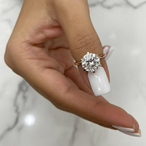 4 Ct Round Brilliant Lab Diamond Engagement Ring