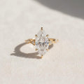 Nature-Inspired 2 Carat Marquise Lab Diamond Engagement Ring, 14K Gold Vintage Hand-Carved Filigree Design, Handmade Promise Ring for Her