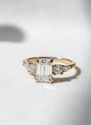 Emerald Cut IGI Certified Lab Diamond 5 Stone Ring