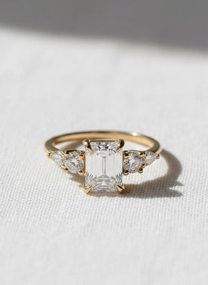 Emerald Cut IGI Certified Lab Diamond 5 Stone Ring