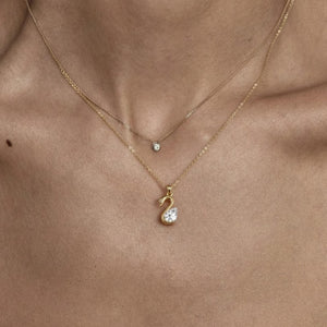 Pear Cut Lab Grown Diamond Swan Solitaire Pendant