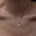 Lab Diamond Solitaire Engagement Pendant/ Pear Cut Lab Grown Diamond Bridesmaid Pendant/ 14K Gold Swan Diamond Pendant Gift For Her