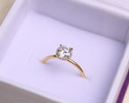 Round Lab Grown Diamond Engagement Ring / IGI Certified 1.00 CT Man Made Diamond Ring / 14K Solid Gold Women's Wedding Ring