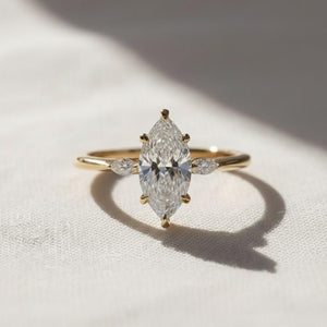 Marquise 3 Stone Lab Diamond Trilogy Ring