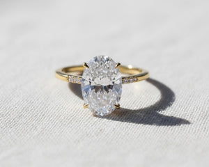 Oval Cut Lab Diamond Engagement Ring Set