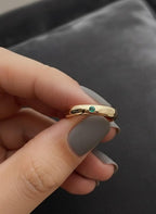 Emerald Ring / 14k Gold Single Emerald 0.10ctw Engagement Ring / Emerald Gemstone Ring / Stacking Natural Emerald Ring
