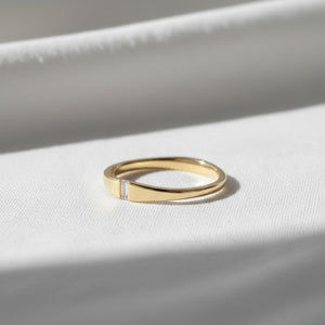Dainty Baguette Diamond Eternity Wedding Band, Gold Stacking Ring