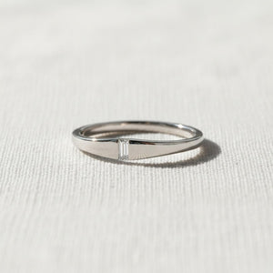 Dainty Baguette Diamond Eternity Wedding Band, Gold Stacking Ring