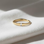 Dainty Baguette Diamond Ring • Gold Wedding Band • Minimalist Eternity Ring • Perfect Stacking Rings • Christmas Gifts for Women