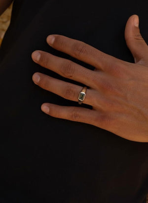 Mens Peridot Wedding Band, Diamond Moon Star Engraved Ring