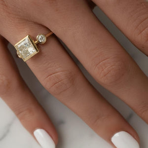 2 Ct Princess Cut Lab Diamond Three Stone Ring