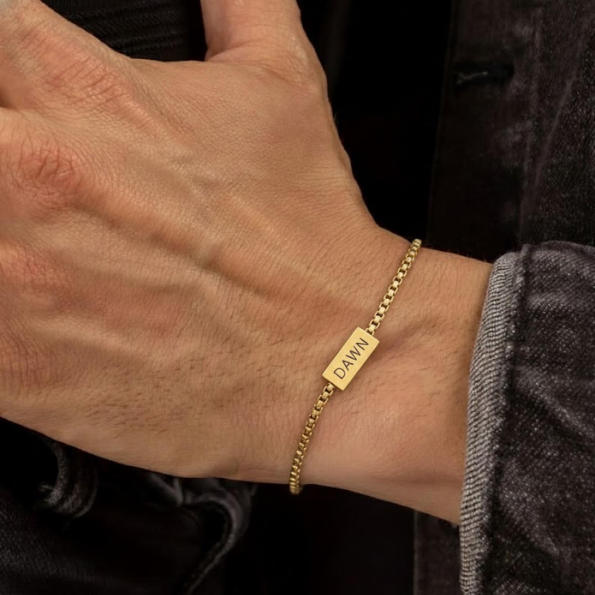 Custom Engraved Name Bracelet for Men
