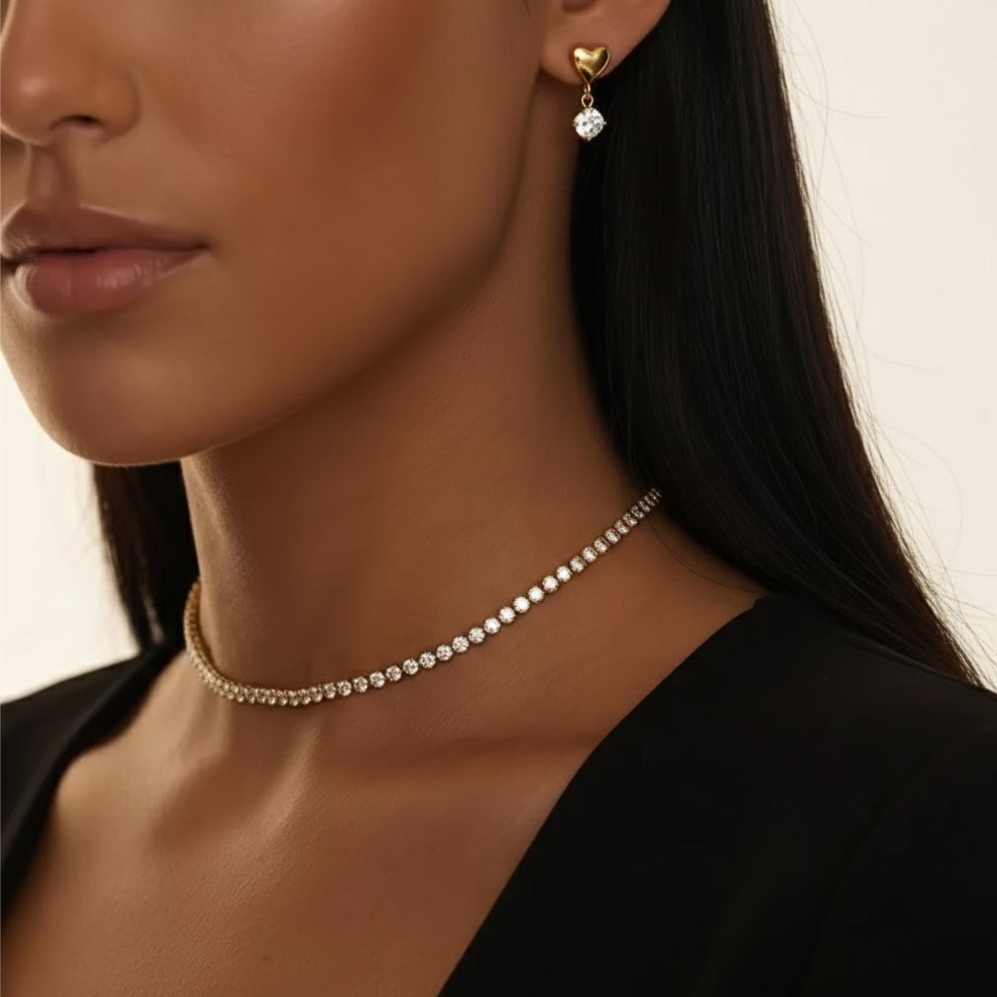 14K Gold Prong Set Diamond Tennis Necklace