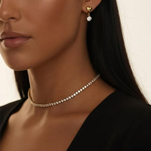 14K Gold Prong Set Diamond Tennis Necklace