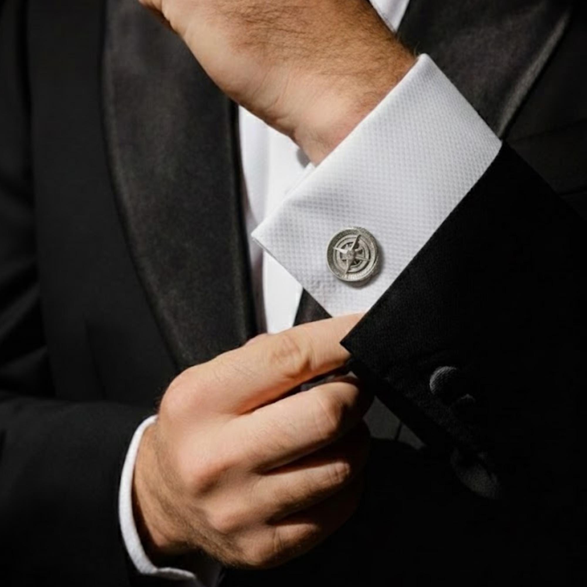 Men's Compass Lab Diamond Gold & Silver Cufflinks