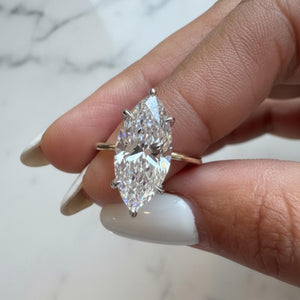 3 Ct Marquise Lab Diamond Engagement Ring