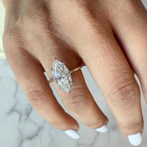 3 Ct Marquise Lab Diamond Engagement Ring