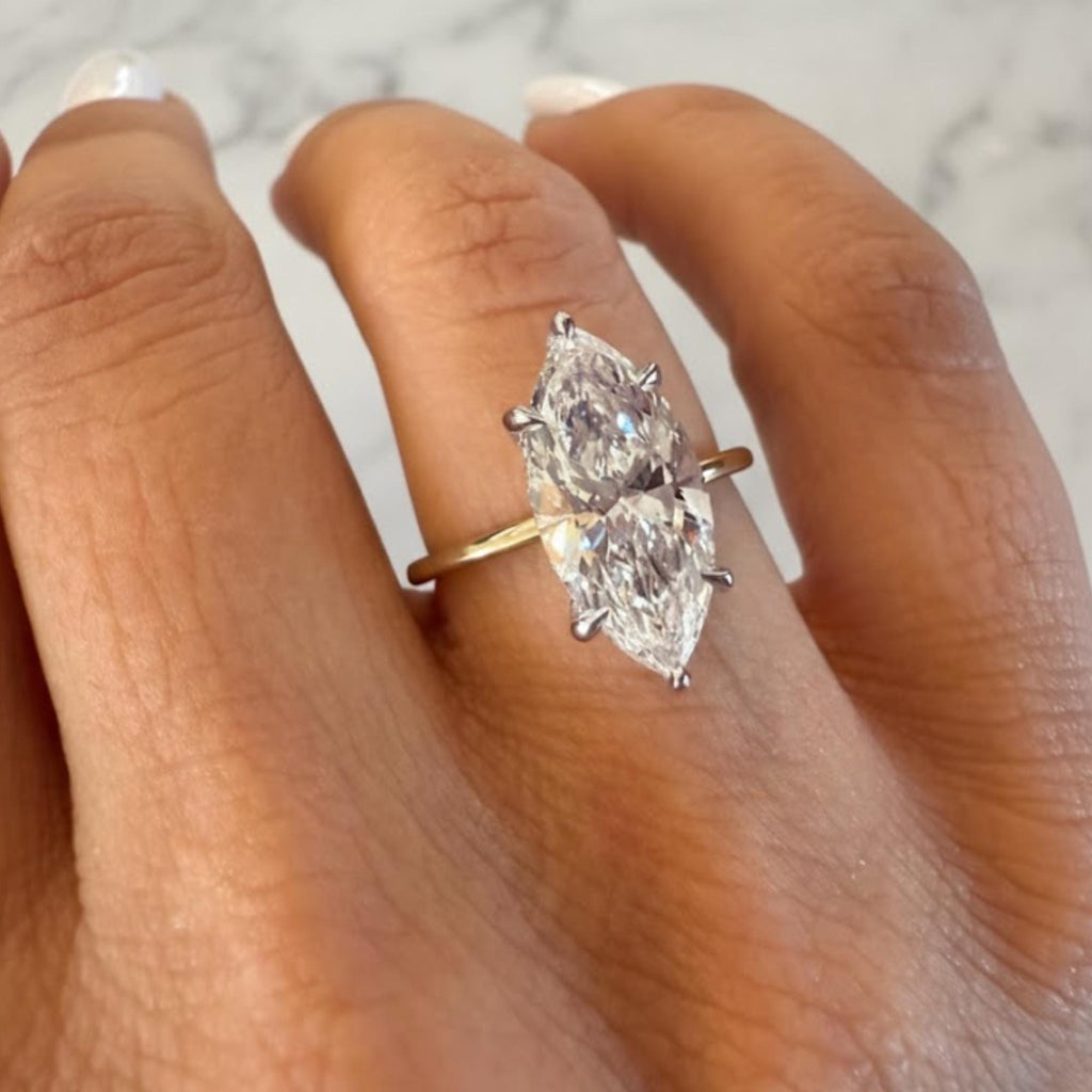 Marquise Lab Grown Diamond Ring , 3 CT F VS1 Diamond Engagement Ring , Lab Marquise Diamond Ring , Lab Diamond Ring , Marquise Ring