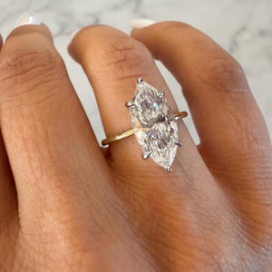 3 Ct Marquise Lab Diamond Engagement Ring