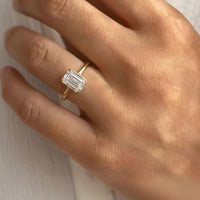 Emerald Cut Lab Grown Diamond Engagement Ring
