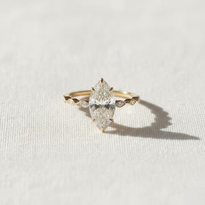 Marquise Lab Diamond Bezel Engagement Ring