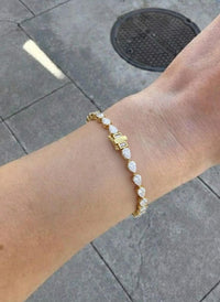 Pear Cut Lab Grown Diamond Tennis Bracelet