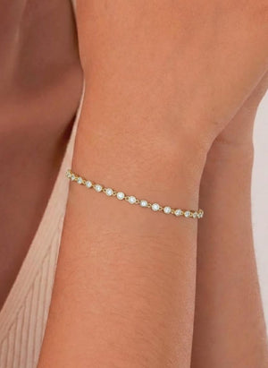14K Gold Bezel Set Diamond Tennis Bracelet