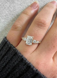 Emerald Cut IGI Certified Lab Diamond 5 Stone Ring