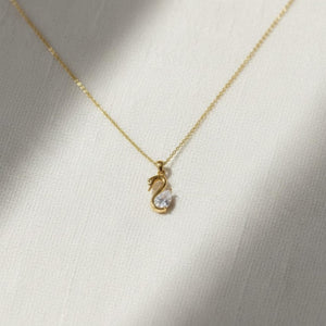 Pear Cut Lab Grown Diamond Swan Solitaire Pendant