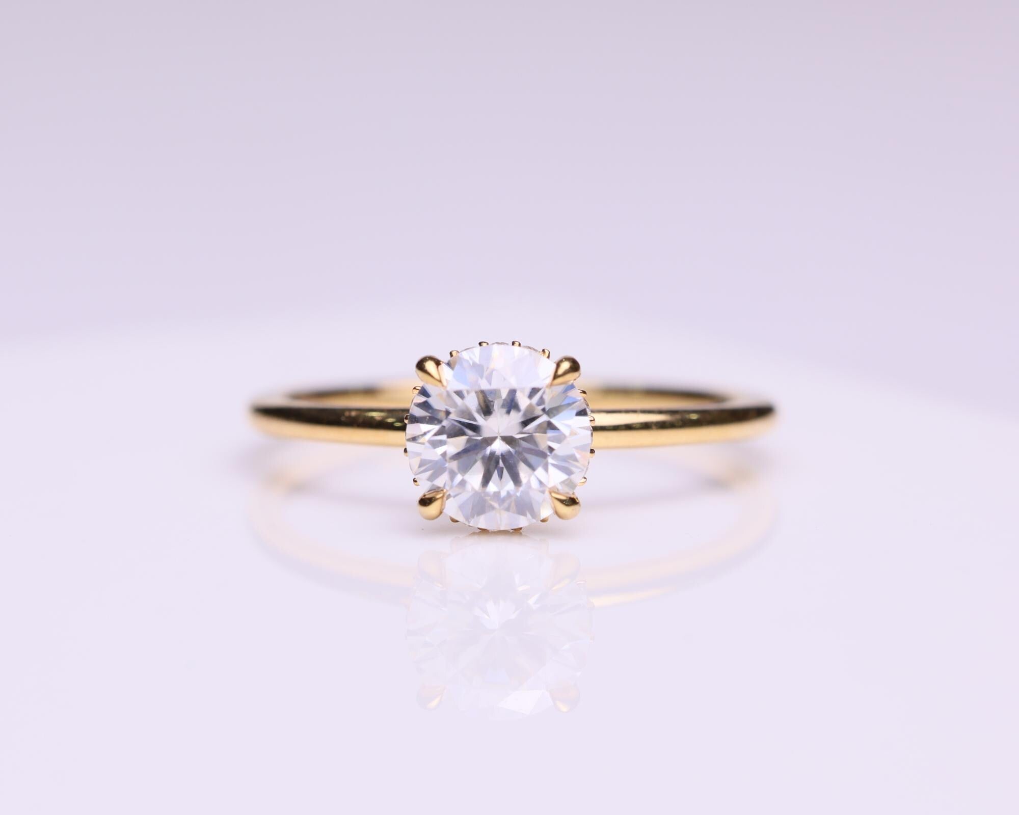 1.00 CT Round Lab Grown Diamond Engagement Ring
