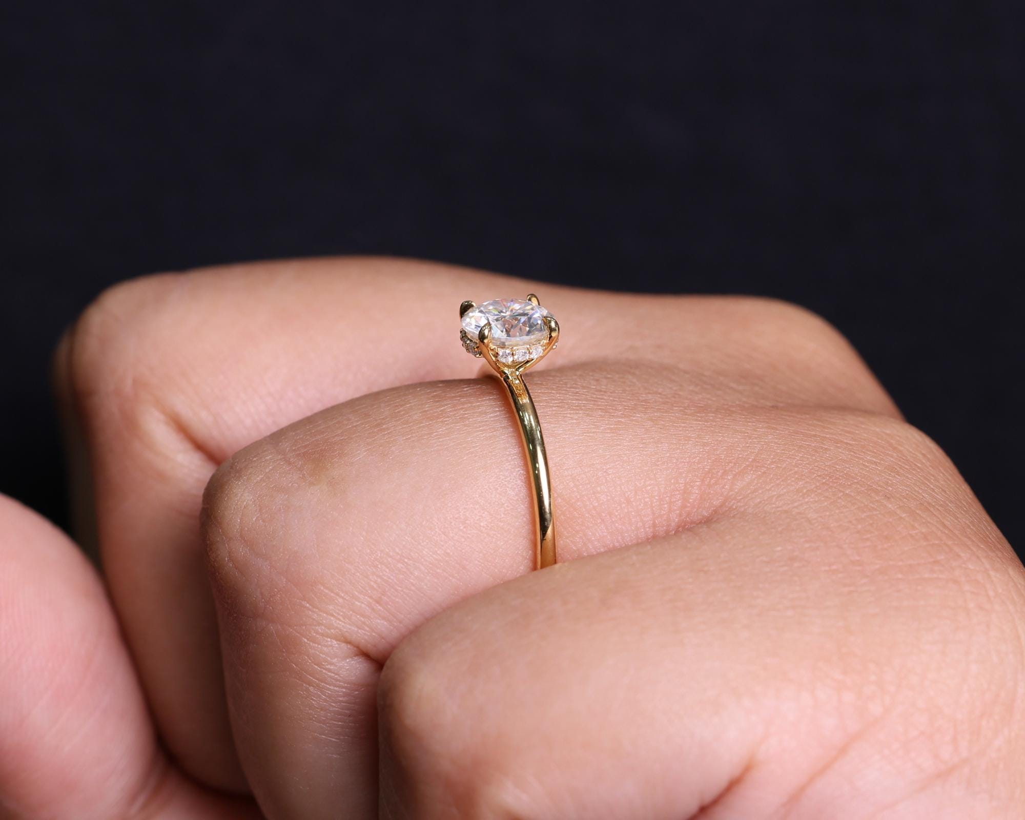 1.00 CT Round Lab Grown Diamond Engagement Ring