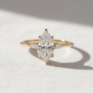Marquise 3 Stone Lab Diamond Trilogy Ring