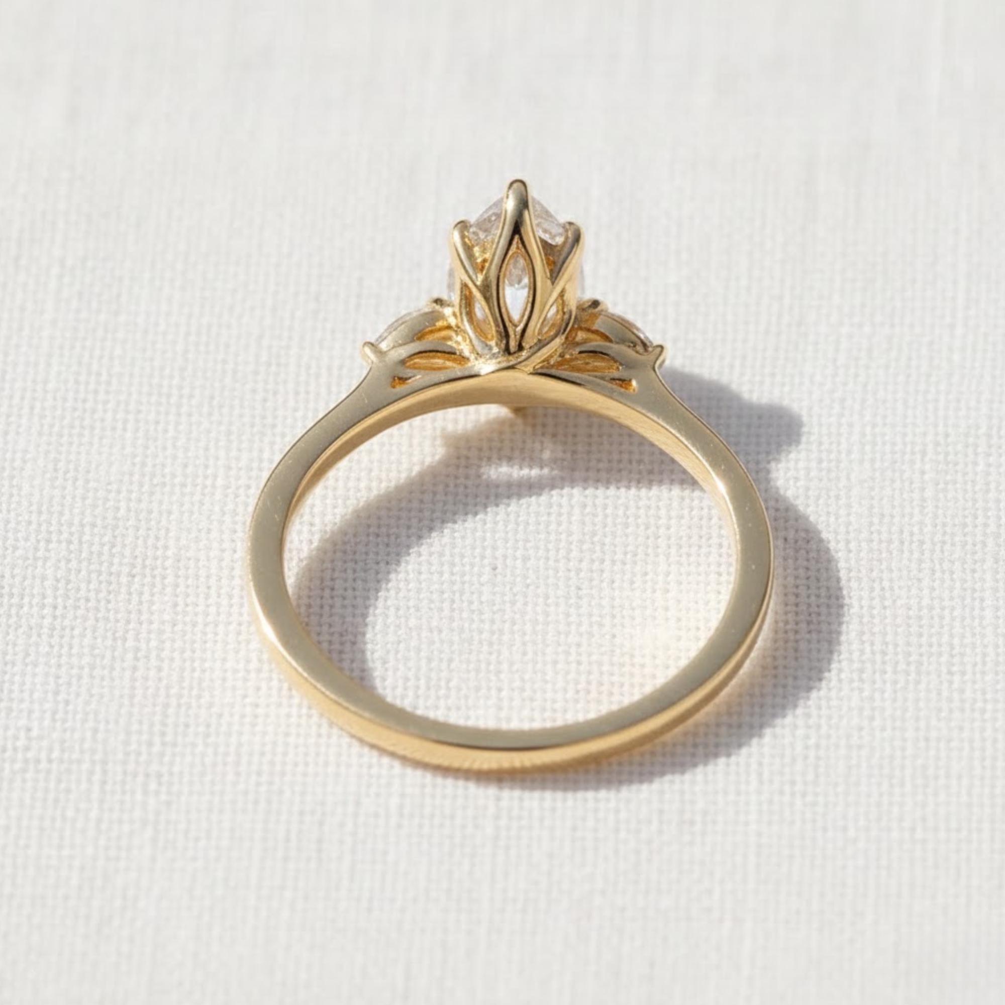 Marquise 3 Stone Lab Diamond Trilogy Ring