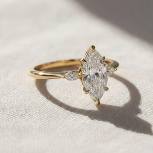 Marquise 3 Stone Lab Diamond Trilogy Ring