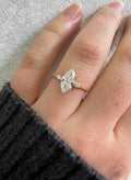 Marquise 3 Stone Engagement Ring Marquise Diamond Ring Real Lab Diamond Trilogy Ring White Rose Yellow Gold Ring Solid 10K 14K 18K Gold Ring