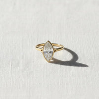 Marquise Lab Diamond Split Shank Ring, IGI Certified
